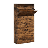 darrahopens Furniture > Living Room VASAGLE Shoe Cabinet 3 Tier Rustic Brown and Black LBC030X01