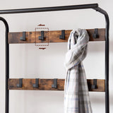 darrahopens Furniture > Living Room Vintage Coat Rack Shoe Bench, Wood Look Accent Furniture and Metal Frame