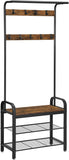 darrahopens Furniture > Living Room Vintage Coat Rack Shoe Bench, Wood Look Accent Furniture and Metal Frame