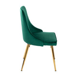 Darrahopens Furniture > Living Room Viva Forever Set of 2 Green Velvet Dining Chairs – Art Deco Design with Gold Metal Legs
