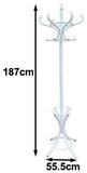 darrahopens Furniture > Living Room White Coat Rack with Stand Wooden Hat and 12 Hooks Hanger Walnut tree