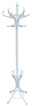 darrahopens Furniture > Living Room White Coat Rack with Stand Wooden Hat and 12 Hooks Hanger Walnut tree