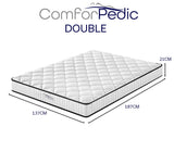 darrahopens Furniture > Mattresses Comforpedic Mattress 5 Zone Medium Support Foam Bonnell Spring 21CM - Double - White  Black