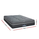 Darrahopens Furniture > Mattresses Giselle 35CM KING Mattress Bed 7 Zone Dual Euro Top Pocket Spring Medium Firm