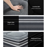 Darrahopens Furniture > Mattresses Giselle 35CM QUEEN Mattress Bed 7 Zone Dual Euro Top Pocket Spring Medium Firm