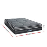Darrahopens Furniture > Mattresses Giselle 35CM QUEEN Mattress Bed 7 Zone Dual Euro Top Pocket Spring Medium Firm