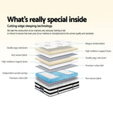 darrahopens Furniture > Mattresses Giselle Bedding Algarve Euro Top Pocket Spring Mattress 34cm Thick Single