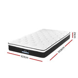 darrahopens Furniture > Mattresses Giselle Bedding Bonita Euro Top Bonnell Spring Mattress 21cm Thick King Single