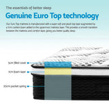 darrahopens Furniture > Mattresses Giselle Bedding Como Euro Top Pocket Spring Mattress 32cm Thick King