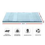 darrahopens Furniture > Mattresses Giselle Bedding Cool Gel 7-zone Memory Foam Mattress Topper w/Bamboo Cover 5cm - Single