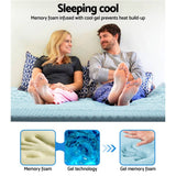 darrahopens Furniture > Mattresses Giselle Bedding Cool Gel 7-zone Memory Foam Mattress Topper w/Bamboo Cover 8cm - Double
