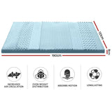 darrahopens Furniture > Mattresses Giselle Bedding Cool Gel 7-zone Memory Foam Mattress Topper w/Bamboo Cover 8cm - Double