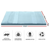 darrahopens Furniture > Mattresses Giselle Bedding Cool Gel 7-zone Memory Foam Mattress Topper w/Bamboo Cover 8cm - King