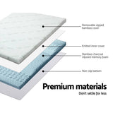 darrahopens Furniture > Mattresses Giselle Bedding Cool Gel 7-zone Memory Foam Mattress Topper w/Bamboo Cover 8cm - Queen