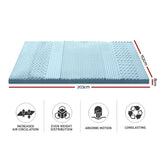 darrahopens Furniture > Mattresses Giselle Bedding Cool Gel 7-zone Memory Foam Mattress Topper w/Bamboo Cover 8cm - Queen