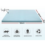 darrahopens Furniture > Mattresses Giselle Bedding Cool Gel Memory Foam Mattress Topper w/Bamboo Cover 5cm - Single