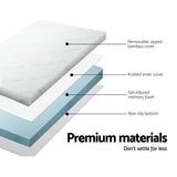 darrahopens Furniture > Mattresses Giselle Bedding Cool Gel Memory Foam Mattress Topper w/Bamboo Cover 8cm - Double
