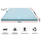 darrahopens Furniture > Mattresses Giselle Bedding Cool Gel Memory Foam Mattress Topper w/Bamboo Cover 8cm - King