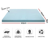 darrahopens Furniture > Mattresses Giselle Bedding Cool Gel Memory Foam Mattress Topper w/Bamboo Cover 8cm - Queen