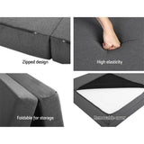 darrahopens Furniture > Mattresses Giselle Bedding Double Size Folding Foam Mattress Portable Bed Mat Dark Grey