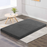 darrahopens Furniture > Mattresses Giselle Bedding Double Size Folding Foam Mattress Portable Bed Mat Velvet Dark Grey