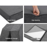 darrahopens Furniture > Mattresses Giselle Bedding Double Size Folding Foam Mattress Portable Bed Mat Velvet Dark Grey