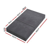 darrahopens Furniture > Mattresses Giselle Bedding Double Size Folding Foam Mattress Portable Bed Mat Velvet Dark Grey