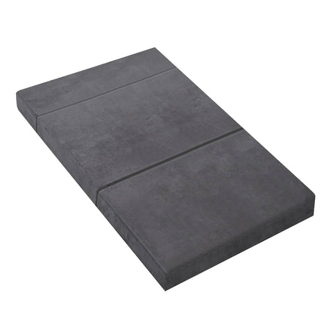 darrahopens Furniture > Mattresses Giselle Bedding Double Size Folding Foam Mattress Portable Bed Mat Velvet Dark Grey