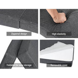 Darrahopens Furniture > Mattresses Giselle Bedding Foldable Mattress Folding Portable Bed Camping Mat Queen Grey