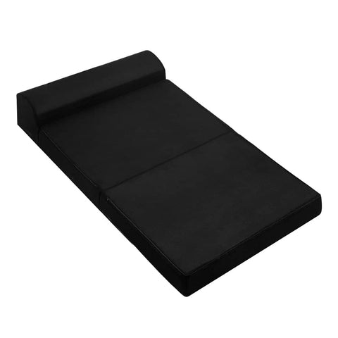darrahopens Furniture > Mattresses Giselle Bedding Folding Foam Mattress Portable Double Sofa Bed Mat Air Mesh Fabric Black