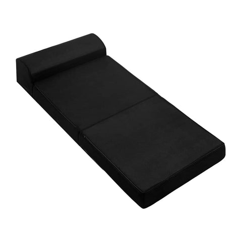 darrahopens Furniture > Mattresses Giselle Bedding Folding Foam Mattress Portable Single Sofa Bed Mat Air Mesh Fabric Black