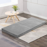 darrahopens Furniture > Mattresses Giselle Bedding Folding Foam Mattress Portable Sofa Bed Lounge Chair Velvet Light Grey
