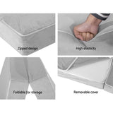 darrahopens Furniture > Mattresses Giselle Bedding Folding Foam Mattress Portable Sofa Bed Lounge Chair Velvet Light Grey
