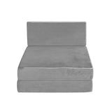 darrahopens Furniture > Mattresses Giselle Bedding Folding Foam Mattress Portable Sofa Bed Lounge Chair Velvet Light Grey