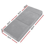 darrahopens Furniture > Mattresses Giselle Bedding Folding Foam Mattress Portable Sofa Bed Lounge Chair Velvet Light Grey