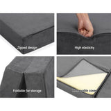darrahopens Furniture > Mattresses Giselle Bedding Folding Foam Portable Mattress Grey