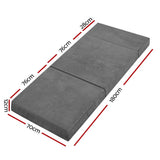 darrahopens Furniture > Mattresses Giselle Bedding Folding Foam Portable Mattress Grey