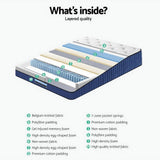 darrahopens Furniture > Mattresses Giselle Bedding Franky Euro Top Cool Gel Pocket Spring Mattress 34cm Thick King