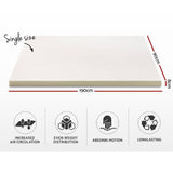 darrahopens Furniture > Mattresses Giselle Bedding Memory Foam Mattress Topper w/Cover 8cm - Single