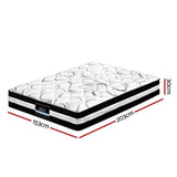darrahopens Furniture > Mattresses Giselle Bedding Mykonos Euro Top Pocket Spring Mattress 30cm Thick Queen