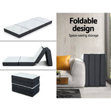 darrahopens Furniture > Mattresses Giselle Bedding Portable Mattress Folding Foldable Foam Floor Bed Tri Fold 180cm