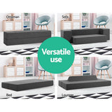 darrahopens Furniture > Mattresses Giselle Bedding Portable Sofa Bed Folding Mattress Lounger Chair Ottoman Grey