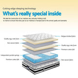 darrahopens Furniture > Mattresses Giselle Bedding Rumba Tight Top Pocket Spring Mattress 24cm Thick Queen