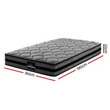 darrahopens Furniture > Mattresses Giselle Bedding Wendell Pocket Spring Mattress 22cm Thick Single