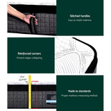 darrahopens Furniture > Mattresses Giselle Double Mattress 9 Zone Pocket Spring Latex Foam Medium Firm 34cm