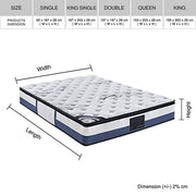 darrahopens Furniture > Mattresses King Single Mattress Latex Pillow Top Pocket Spring Foam Medium Firm Bed