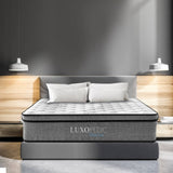 darrahopens Furniture > Mattresses Luxopedic Pocket Spring Mattress 5 Zone 32CM Euro Top Memory Foam Medium Firm - Double - White  Grey