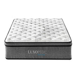 darrahopens Furniture > Mattresses Luxopedic Pocket Spring Mattress 5 Zone 32CM Euro Top Memory Foam Medium Firm - Double - White  Grey