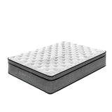 darrahopens Furniture > Mattresses Luxopedic Pocket Spring Mattress 5 Zone 32CM Euro Top Memory Foam Medium Firm - Single - White  Grey
