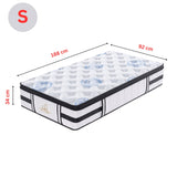 Darrahopens Furniture > Mattresses Majestic Rest Single Size 7 Zones Luxury Premium Firm Pocket Spring 34cm Mattress